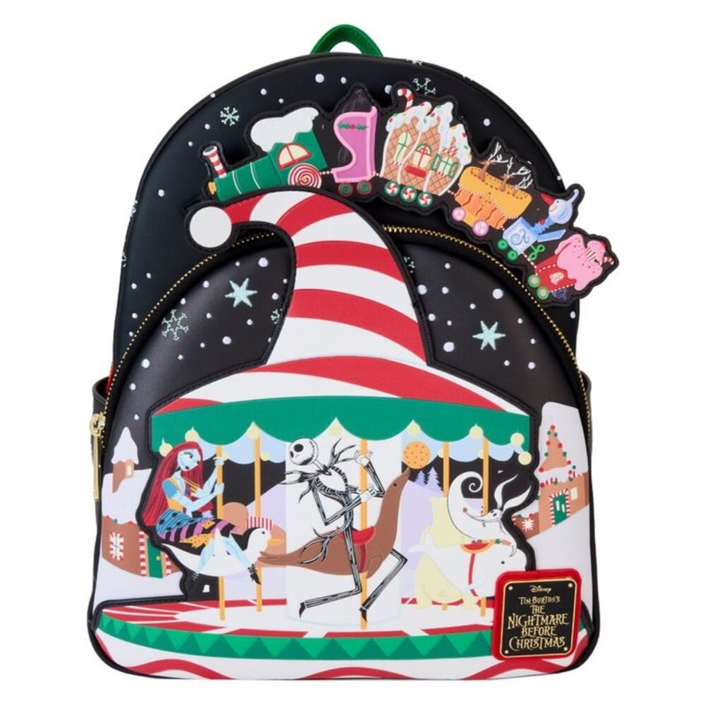 NWT Loungefly Disney The Nightmare Before Christmas Carousel  Glow Mini Backpack